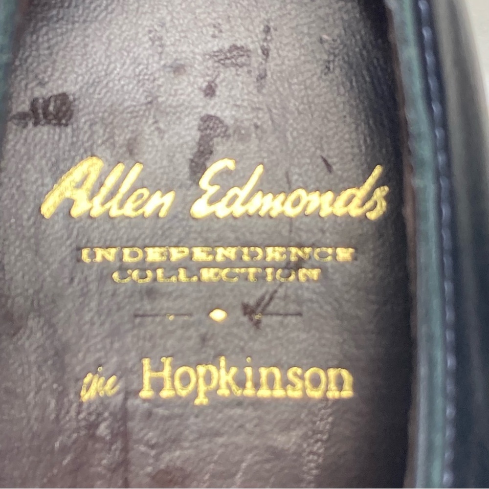 Allen Edmonds Hopkinson Mens Size 9.5 Black Leather Cap Toe Oxford Dress Shoes - Picture 10 of 11